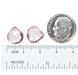 Pink Quartz Briolette Heart Pendant Beads ~10mm (Qty=2)