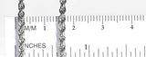 Sterling Silver Rope Chain Rhodium 2mm 20 Inch