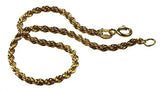 uGems 14k Gold Fill Rope Chain Bracelet 2mm 7 Inch