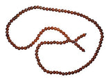 uGems Brown Agate Beads Mala Necklace 28 Inch 7mm