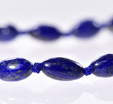 uGems Lapis Lazuli Adjustable Statement Necklace Ovals