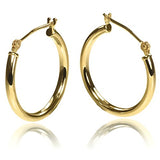 Hinged Tube 14K Yellow Gold Earrings; Please Select Diameter