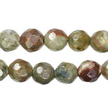 Rainforest Jasper 4mm Round Faceted Beads Strand 15.5 Inch
