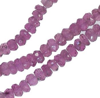 Rubellite Tourmaline Tiny Faceted Rondelle 3mm Beads Strand 13.5"