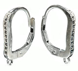 Sterling Silver 10-CZ's Leverback Earring Findings