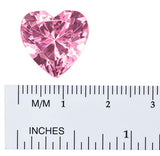 Pink Created Sapphire Heart Double Side Check Cut Loose 16mm