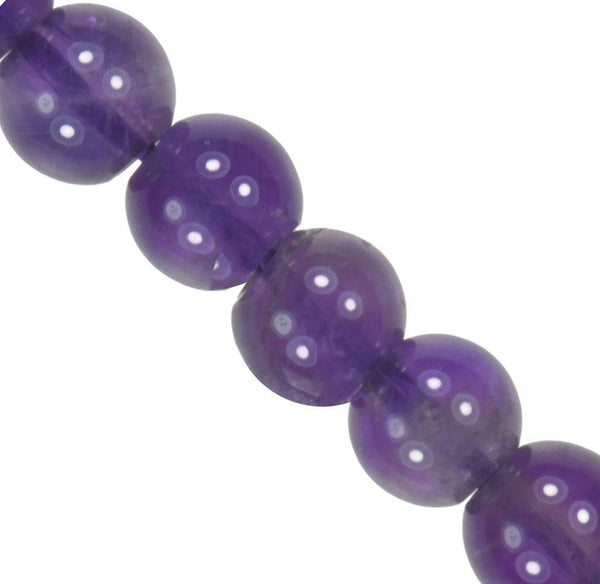 Amethyst 4mm Round Smooth Beads Medium Purple Strand 16"