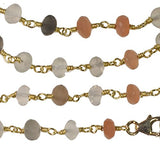 Moonstone Faceted Necklace Gold-tone Links 36 Inch