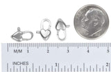 uGems Sterling Silver Heart Clasp 5x12mm (3)