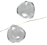 uGems Quartz Briolette Heart Faceted Shape Beads .012" Hole 20mm (2)