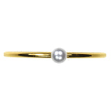 uGems 14kt Gold Fill 3mm Simulated Pearl Stackting Ring Size 5