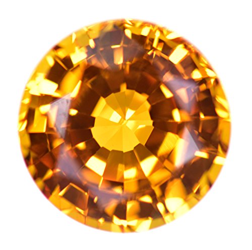 uGems Yellow Synthetic Sapphire Round Facet Unset Gemstone 9mm