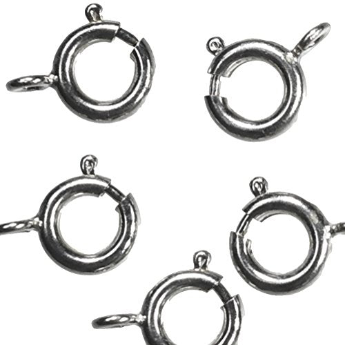 uGems Antique Silver Tone Spring Ring Clasps 6mm (Qty=24)
