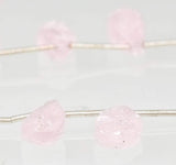 uGems Kunzite Pear Briiolette Side-Drilled Beads Genuine Flat Gemstone Strand 12 Beads 8mm-12mm