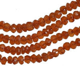 uGems Carnelian Micro Faceted Rondelle Genuine Natural Beads Strand ~3.5mm 13"