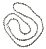 Sterling Silver French Rope Chain Rhodium 2.5mm 20 Inch