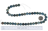 Apatite 10mm Blue Green Matrix Round Beads Strand 15 Inch