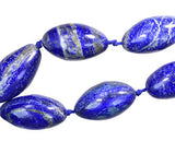 uGems Lapis Lazuli Graduated Oval Round Necklace 20 Inch