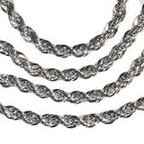 Sterling Silver Rope Chain Rhodium 2mm 20 Inch