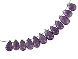 Amethyst Drop Briolette Facet Beads About 9mm (Qty=10)