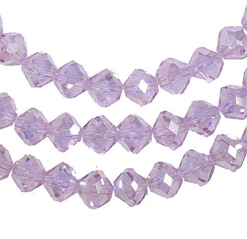 uGems Pink Crystal Glass Facet Beads Strand 8mm 15.5"