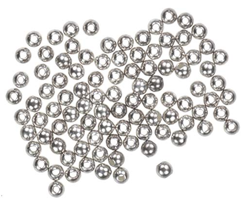 uGems 96 Sterling Silver Round Beads 1mm Hole 3mm