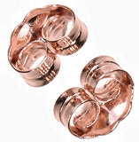 14K Rose Gold 6mm Earring Backs Clutches (.030 Post) 1 Pair