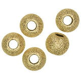 uGems 5 7mm Stardust 14K GP Sterling Silver 1-Micron Gold Plated Beads 2.7mm
