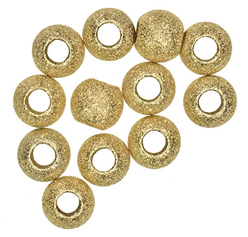 uGems 12 5mm Stardust 14K GP Sterling Silver 1-Micron Gold Plated Beads 2.2mm Hole