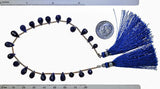 Sapphire Blue Drop Briolette Faceted Beads 6mm-9mm ~20 Beads Dyed