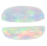 uGems 2 Created Opal Cabochons Small Crystal 8mm x 6mm (2)