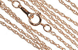 uGems 14k Rose Gold Filled Rope Chain Necklace USA Size 9R 0.9mm 18 Inch