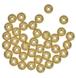 uGems 36 3mm Stardust 14K GP Sterling Silver 1-Micron Gold Plated Beads Light 0.90mm Hole