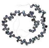 Black Peacock Cornflake Cultured Freshwater Pearl Side Drilled Strand Small