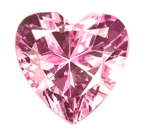 Pink Created Sapphire Heart Double Side Check Cut Loose 16mm