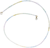 uGems Multi Pastel Aquamarine Heliodor Morganite 2mm Necklace 14/20 Gold Filled Clasp 18 Inch