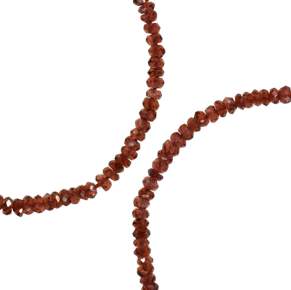 uGems Garnet 4mm Micro Faceted Rondelle Beads Strand Genuine Natural Madagascar ~13"