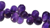 Amethyst Drops Briolettes Genuine Gemstone Facet Beads 8mm (10)