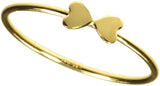 uGems 14K Gold Filled Double Heart Stacking Rings Size 5