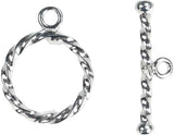 Sterling Silver Twist Toggle Ring (2.0x13.0mm) AT