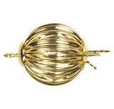 uGems 14K Gold 12mm Straight Corrugated Bead Clasp