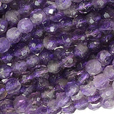 Amethyst Facet 4mm Round Small Beads Strand 15"