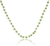 uGems Peridot Faceted Necklace Gold-Tone Links 18 Inch