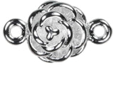Sterling Silver Oval with CZ Connectors Qty=1
