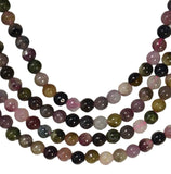 Tourmaline Multi Color Round 4mm Bead Strand 15"