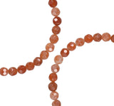 Fire Agate Facet 4mm Round Small Beads Strand 15.5"