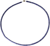 uGems Lapis Lazuli Heishi Necklace Magnetic Gold Fill Clasp 18" Denim Color