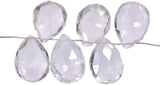 Quartz Briolettes Faceted Pear Beads 10mm to 12mm (Qty=6)