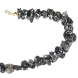 Grey Diamond Beads Genuine Rough on 14K Wire 2mm Tiny 2 Inches