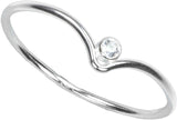 Chevron Ring with CZ Sterling Silver or 14K Gold Fill